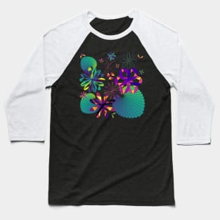 Data Flowers and Butterflies | Rose Curves Bar Charts Black Baseball T-Shirt